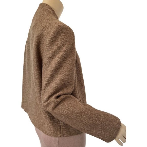 Annette Gortz Blazer Jacket Open Front Brown Boucle Virgin Wool Blend Size 38 - Picture 3 of 9